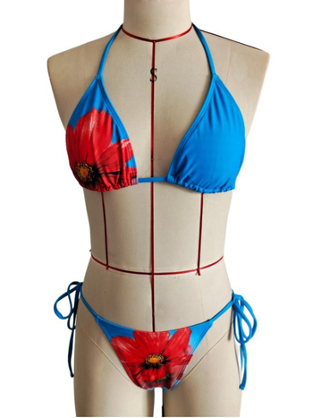 Trojodjelni bikini set s potpisom, seksi, svježi i chic stil; jastučići u košarici, bez čelične potpore; materijal: 82% poliester, 18% elastan; podstava elastan 18%