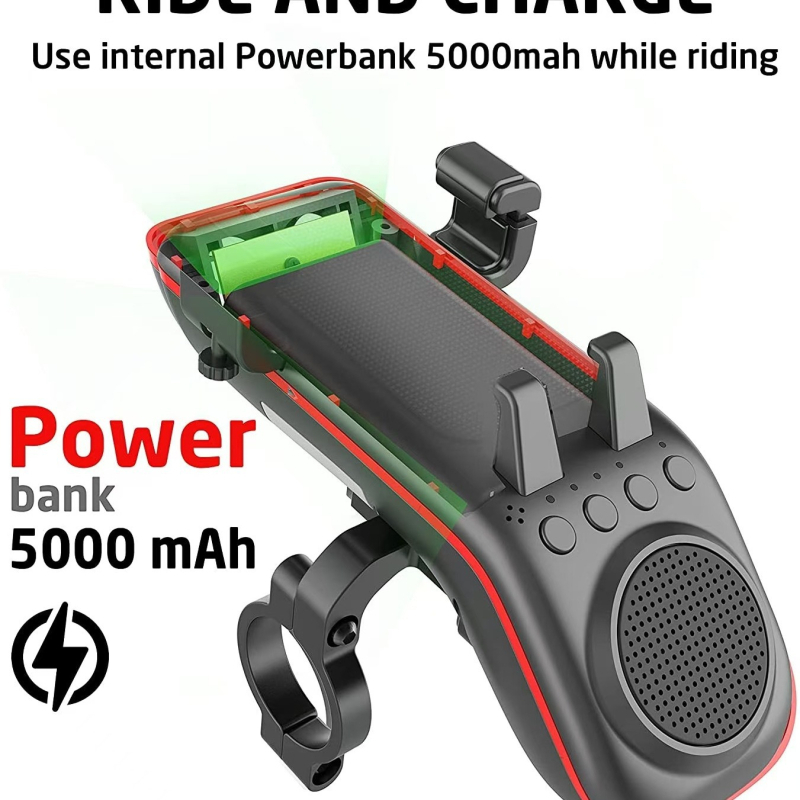 Bluetooth zvučnik za bicikl s ugrađenom power bankom i stražnjom lampom za MTB i cestovne bicikle; Prilagodba: Da; Uvoz: Ne