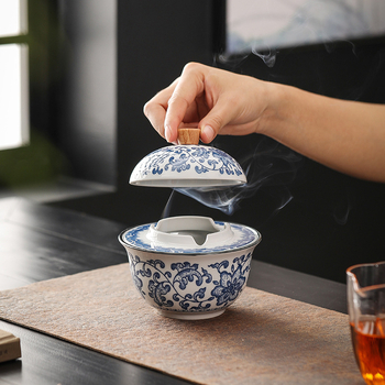 Scrumieră ceramică cu capac, siglă imprimată, pentru uz casnic și birou, ambalaj de 100 bucăți