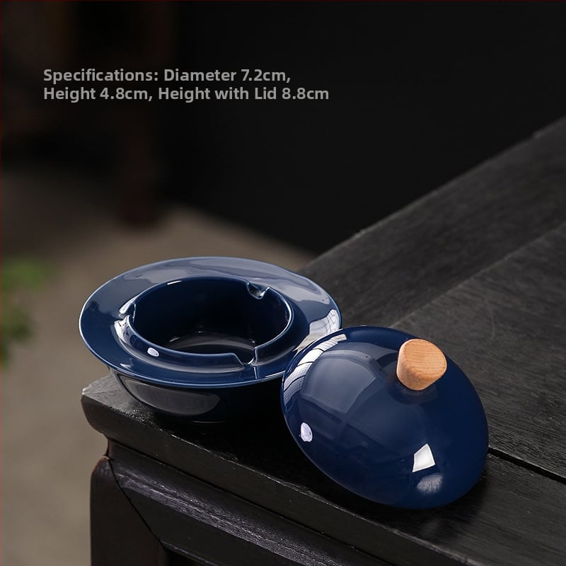 Scrumieră ceramică cu capac, siglă imprimată, pentru uz casnic și birou, ambalaj de 100 bucăți