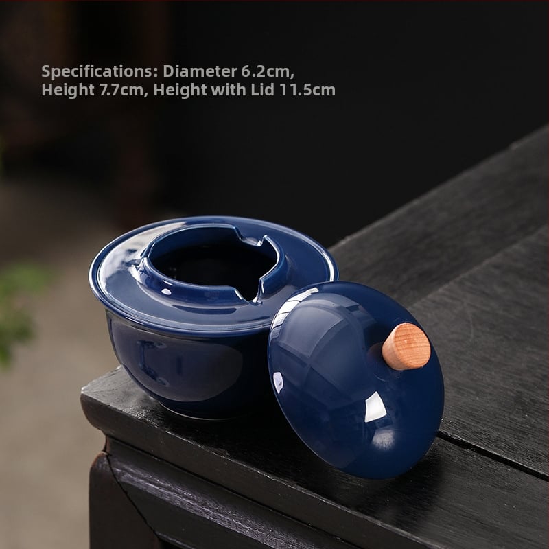 Scrumieră ceramică cu capac, siglă imprimată, pentru uz casnic și birou, ambalaj de 100 bucăți