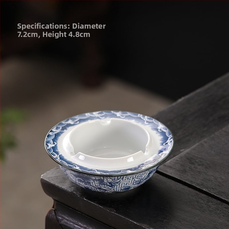 Scrumieră ceramică cu capac, siglă imprimată, pentru uz casnic și birou, ambalaj de 100 bucăți