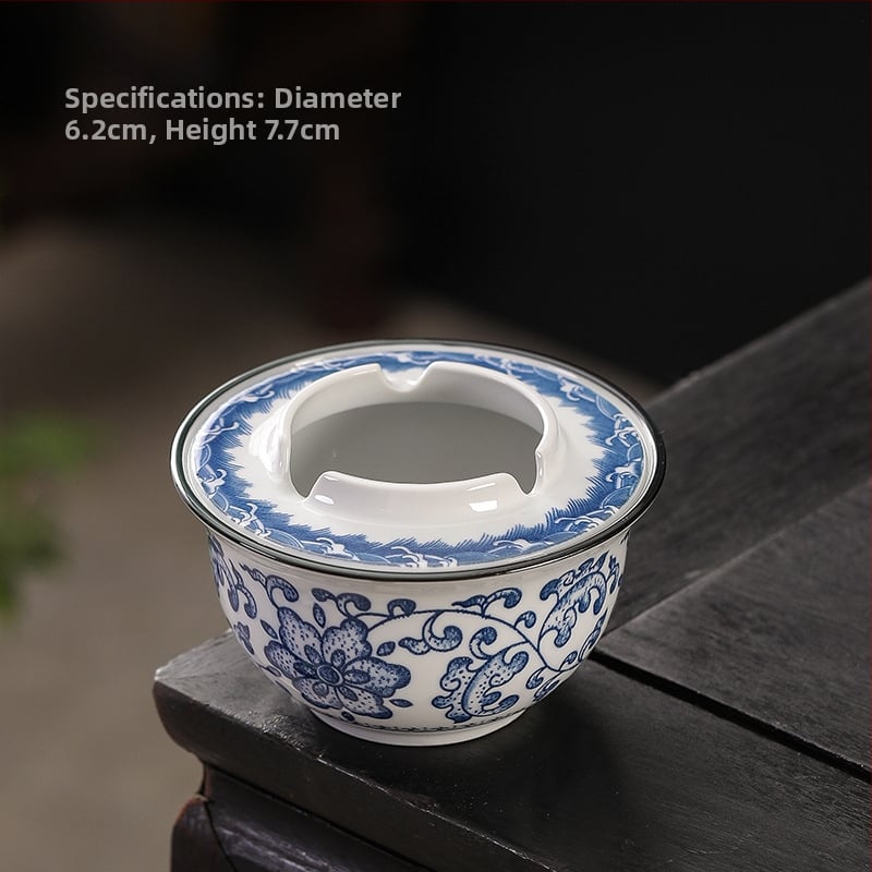 Scrumieră ceramică cu capac, siglă imprimată, pentru uz casnic și birou, ambalaj de 100 bucăți