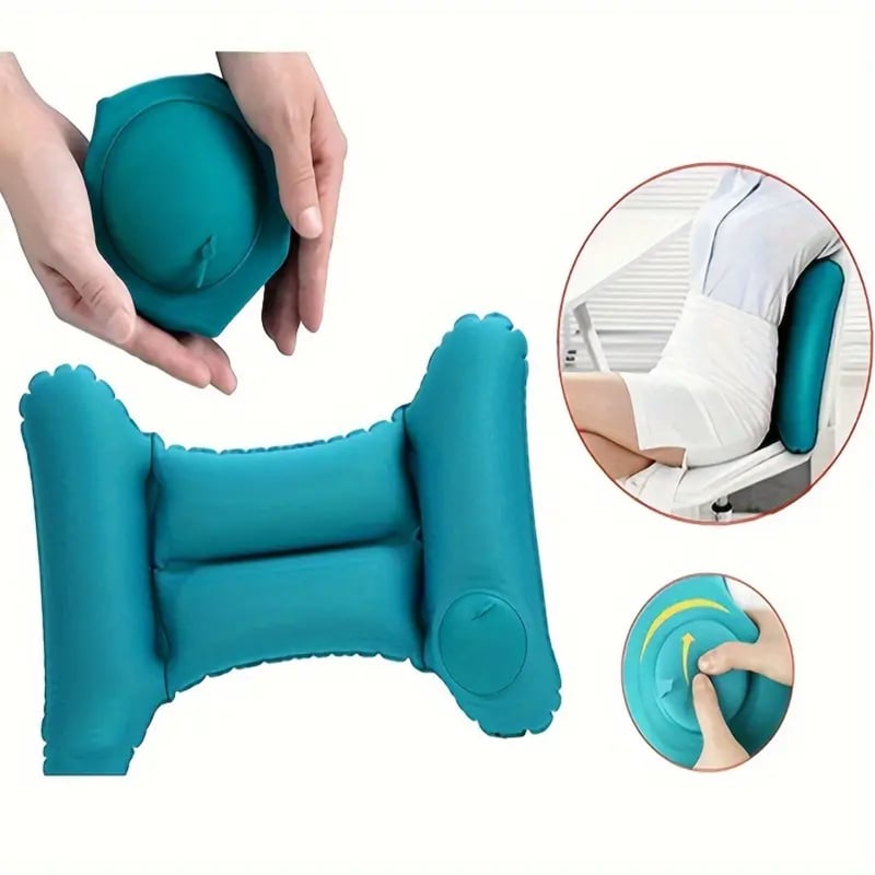 Naduvani H-oblik podrške za donji dio leđa, PVC flocking/TPU, model ZJM-YK063, 93 g, prenosivi putni jastuk