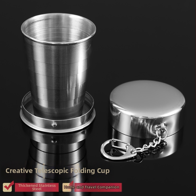 Cupe pliabile din oțel inoxidabil pentru clătirea gurii și periuța de dinți, portabil, telescopic (Material: oțel inoxidabil; Stil: Casual; Portabil; Telescopic; Pliabil)