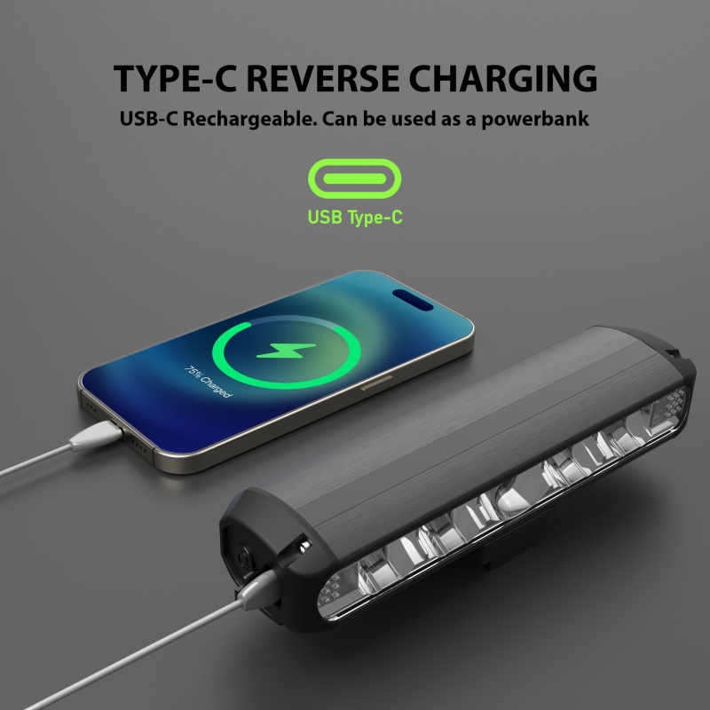Prednje svjetlo za bicikl s nosačem, USB punjenje, visoka svjetlina, sigurnost