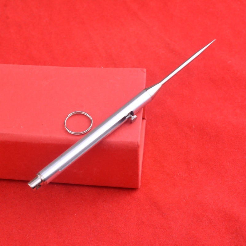 Метална телескопична клечка за зъби с пружинен механизъм, повторно използваема, кутия с 300 бр.