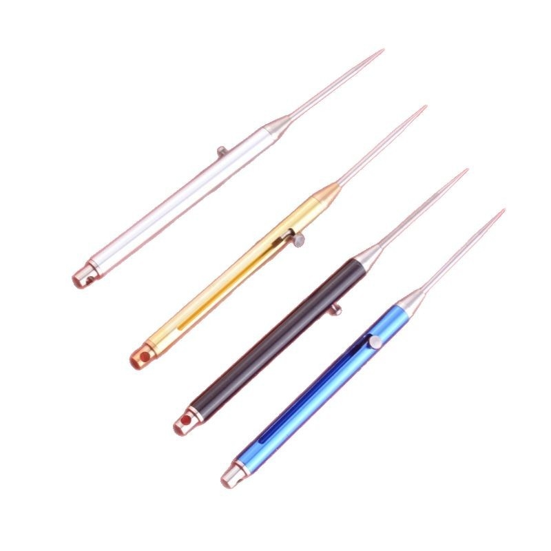 Метална телескопична клечка за зъби с пружинен механизъм, повторно използваема, кутия с 300 бр.