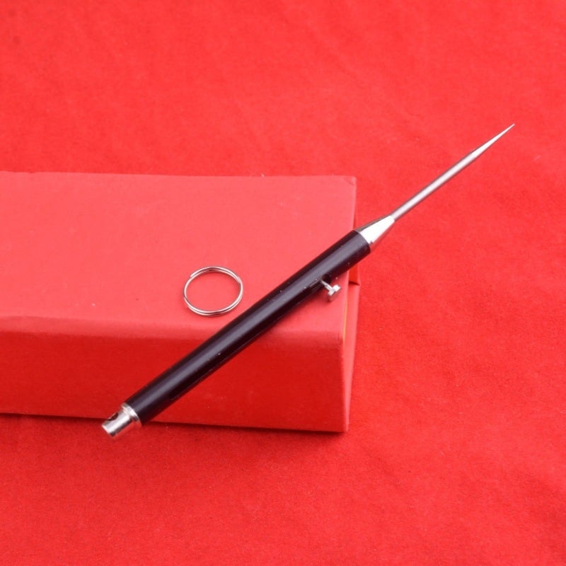 Метална телескопична клечка за зъби с пружинен механизъм, повторно използваема, кутия с 300 бр.