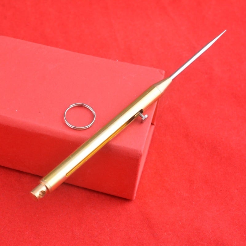 Метална телескопична клечка за зъби с пружинен механизъм, повторно използваема, кутия с 300 бр.