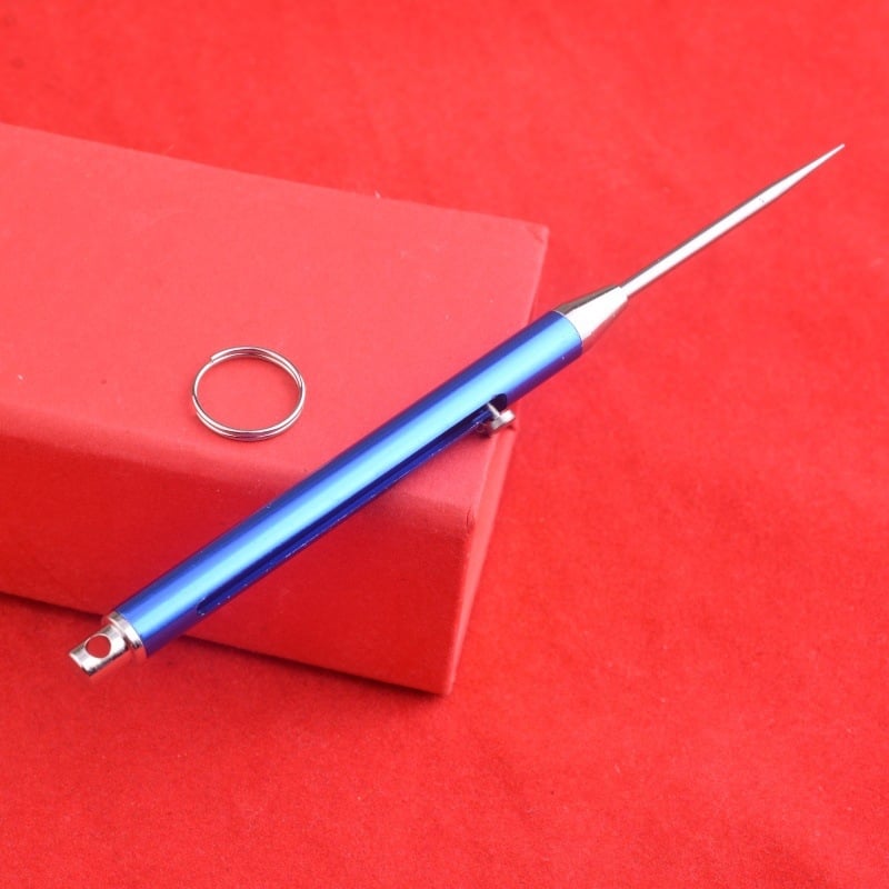 Метална телескопична клечка за зъби с пружинен механизъм, повторно използваема, кутия с 300 бр.