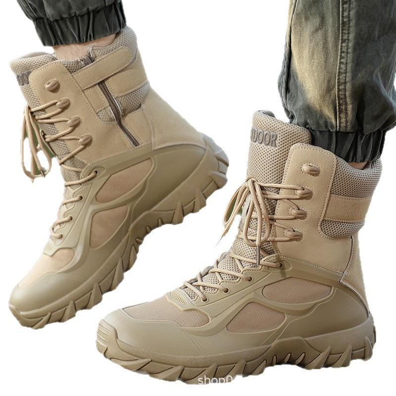 Στρατιωτικά μποτάκια υψηλού ύψους, ύφασμα PU+δικτυωτό, μάρκα Public version, ανδρικά, εξωτερικό στυλ Jungle μάχης, τακτικά μποτάκια πεζοπορίας και σκοποβολής