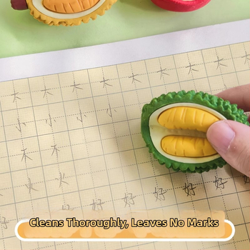 3D ovocná guma – tvar durianu a banánu, kreslený štýl pre deti, PVC, model 5485