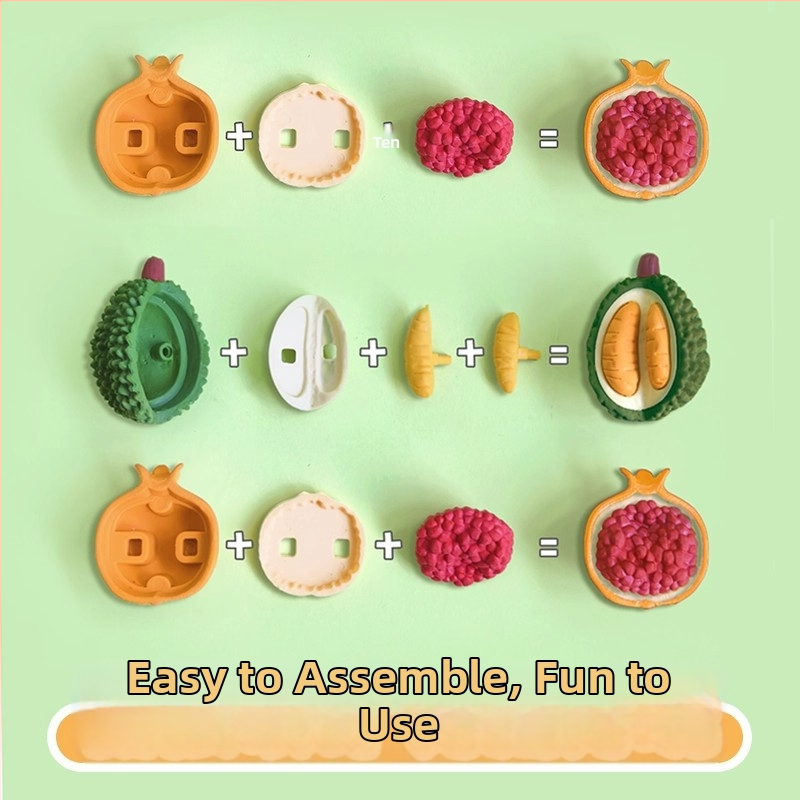 3D ovocná guma – tvar durianu a banánu, kreslený štýl pre deti, PVC, model 5485