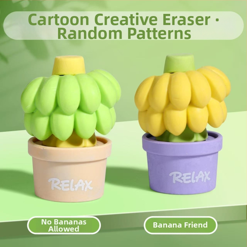 3D ovocná guma – tvar durianu a banánu, kreslený štýl pre deti, PVC, model 5485