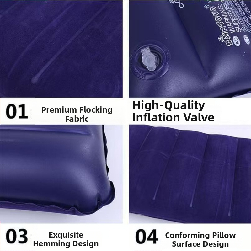 Надуваема правоъгълна PVC пътна възглавница за възрастни – единичен потребител, лумбална опора