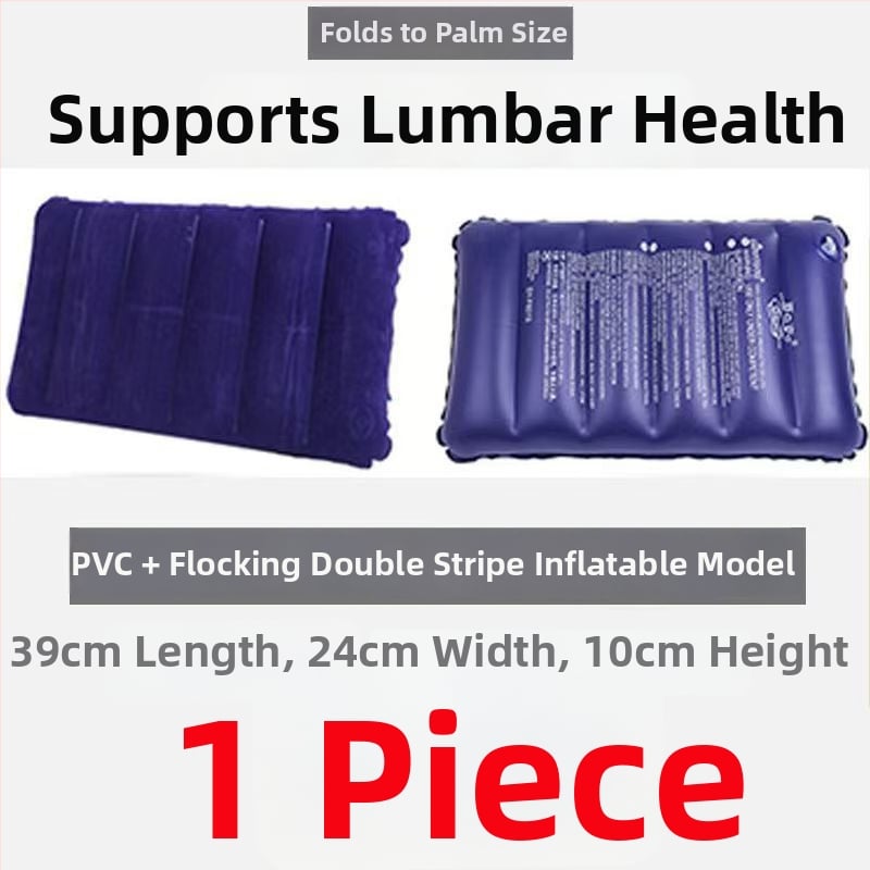 Надуваема правоъгълна PVC пътна възглавница за възрастни – единичен потребител, лумбална опора