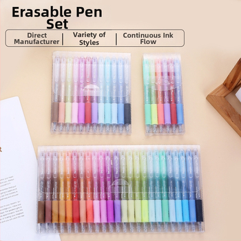 Σετ Διαγραψίμων Στυλό Γέλης — Κλείσιμο με Πάτημα, Μύτη Τύπου Σφαίρας, Άκρη από Ανοξείδωτο Ατσάλι, Συσκευασία σε Κουτί