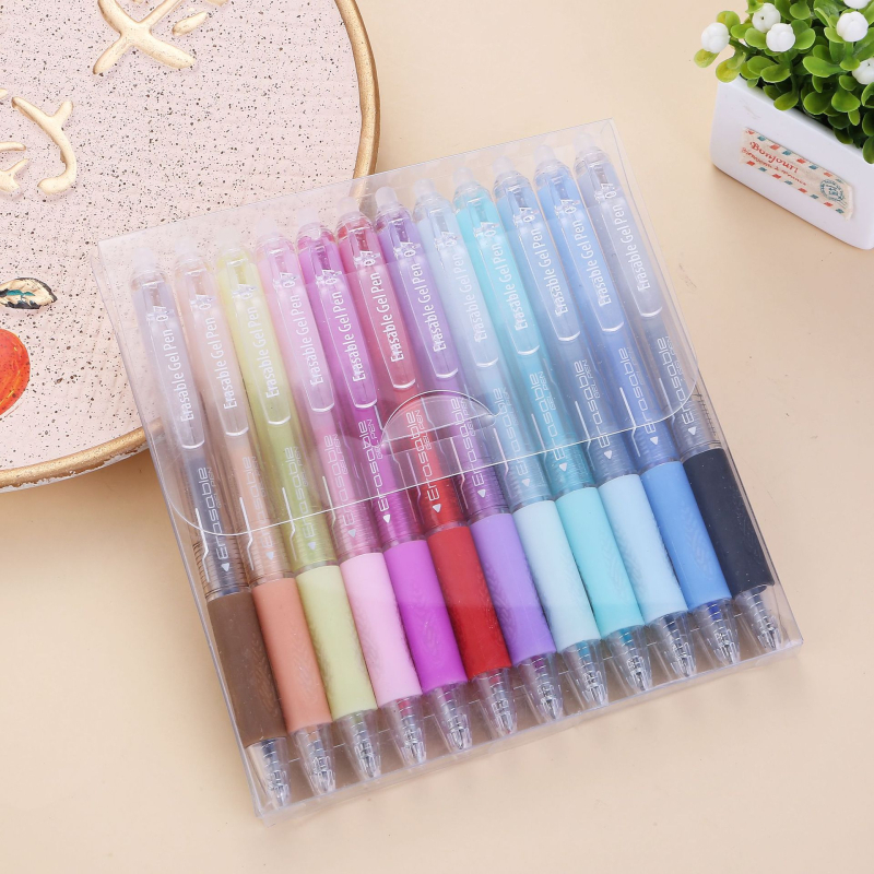 Σετ Διαγραψίμων Στυλό Γέλης — Κλείσιμο με Πάτημα, Μύτη Τύπου Σφαίρας, Άκρη από Ανοξείδωτο Ατσάλι, Συσκευασία σε Κουτί