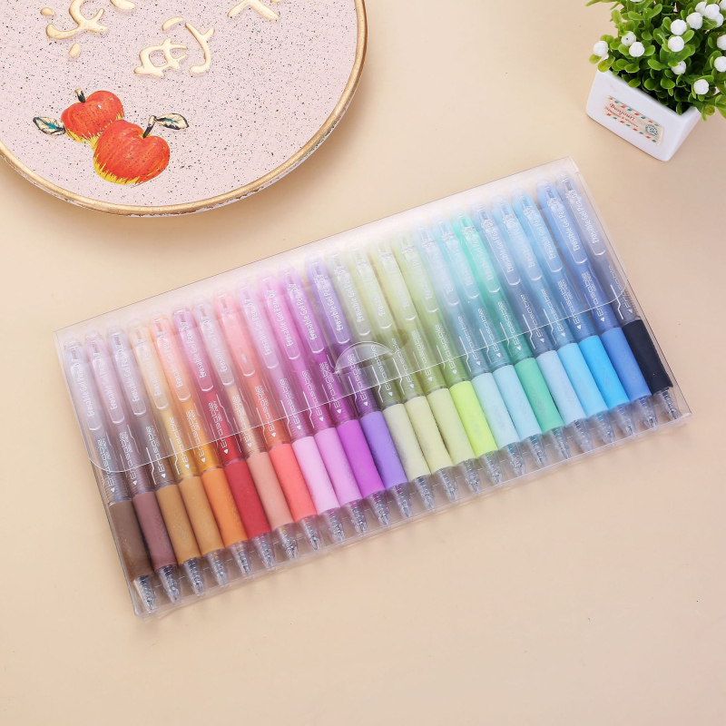 Σετ Διαγραψίμων Στυλό Γέλης — Κλείσιμο με Πάτημα, Μύτη Τύπου Σφαίρας, Άκρη από Ανοξείδωτο Ατσάλι, Συσκευασία σε Κουτί