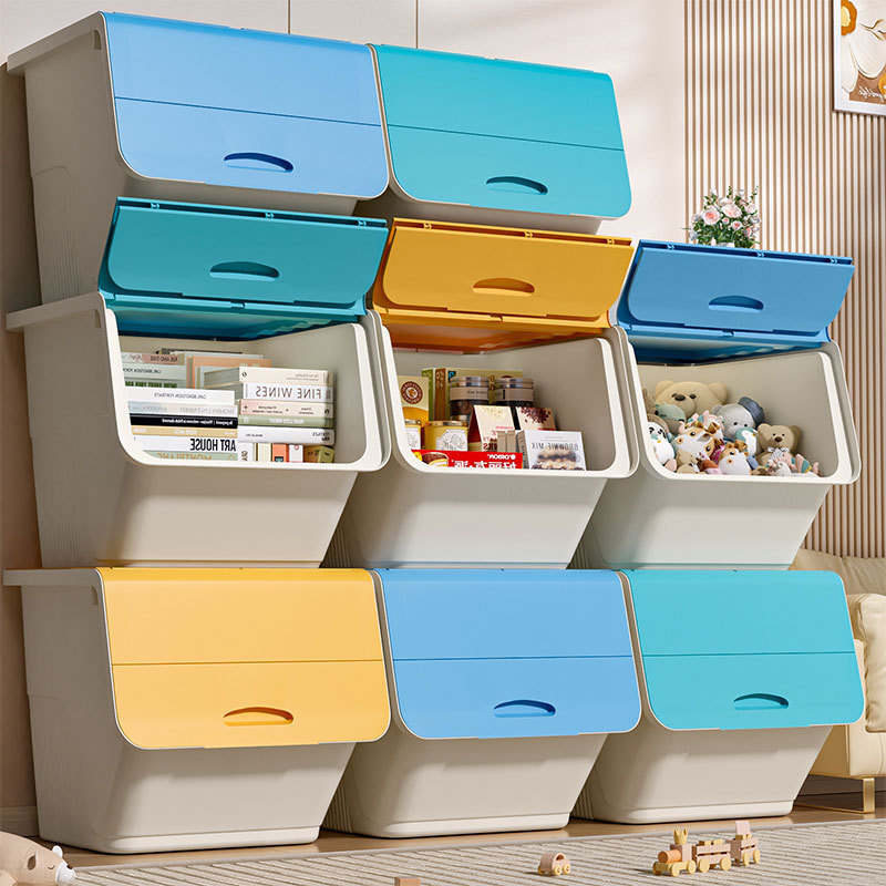 Cutie de depozitare pentru jucării cu capac flip-top și deschidere înclinată, plastic PP, 30–40 L, rezistentă la praf, multifuncțională