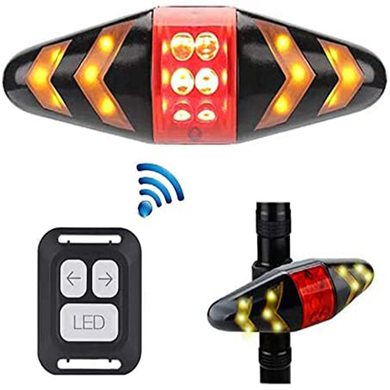 Zhiwei lampa spate USB reîncărcabilă, wireless, cu telecomandă pentru biciclete de munte