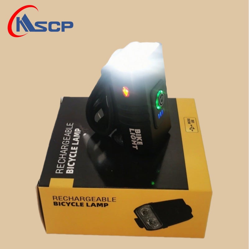 Lumină pentru bicicletă cu LED dual T6, USB reîncărcabil, afișaj de putere, pentru plimbări nocturne – accesorii pentru bicicleta de munte