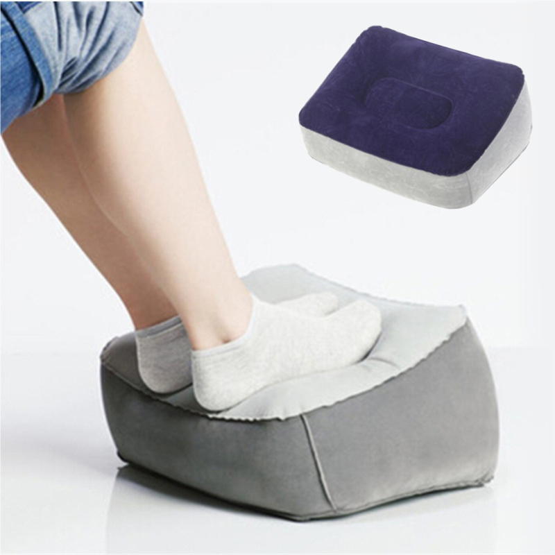 Perne gonflabile pentru ridicarea picioarelor, relaxarea genunchilor și combaterea oboselii – pernă trapezoidală pentru picioare, PVC cu acoperire catifelată, personalizabilă