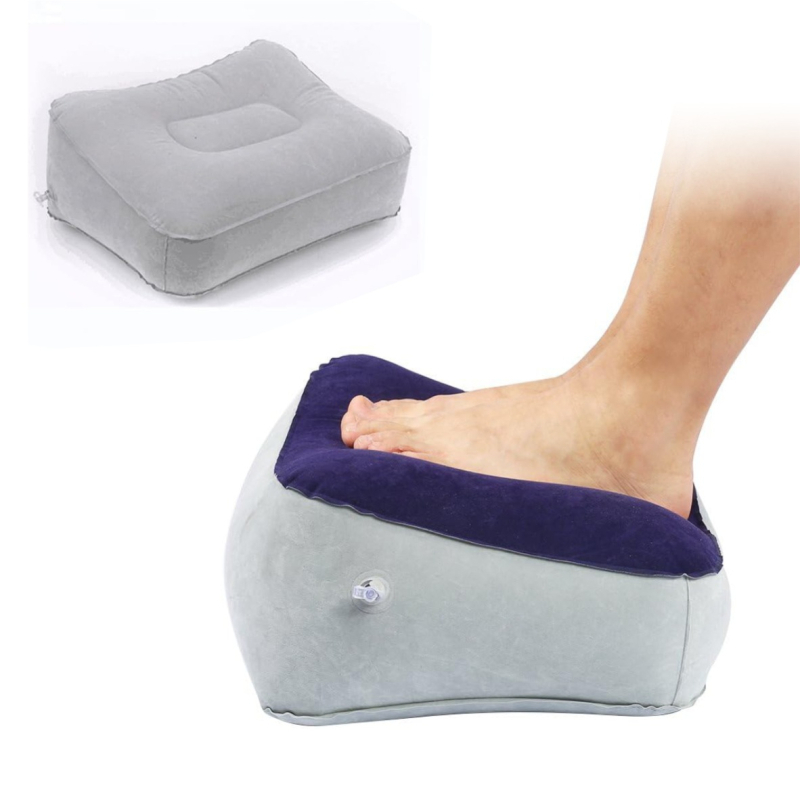Perne gonflabile pentru ridicarea picioarelor, relaxarea genunchilor și combaterea oboselii – pernă trapezoidală pentru picioare, PVC cu acoperire catifelată, personalizabilă