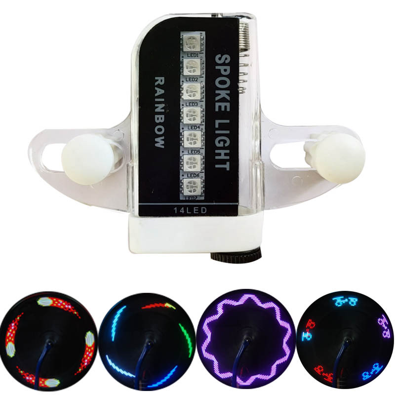 Lumină pentru spițe de bicicletă - model cu 30 de imagini, baterie 1x AAA, pentru plimbări nocturne, compatibil cu transmisie fixă