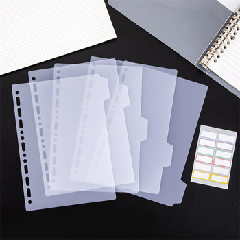 Jay 5S-4155 Пластмасов матово-прозрачен разделител за тетрадка с универсално дупково отвори за рефили – страница класификация каталог