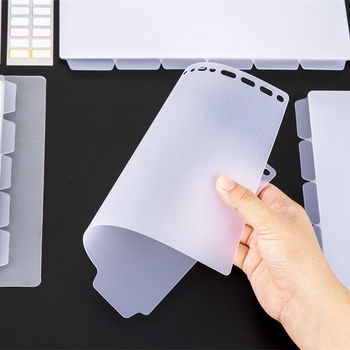 Jay 5S-4155 Пластмасов матово-прозрачен разделител за тетрадка с универсално дупково отвори за рефили – страница класификация каталог