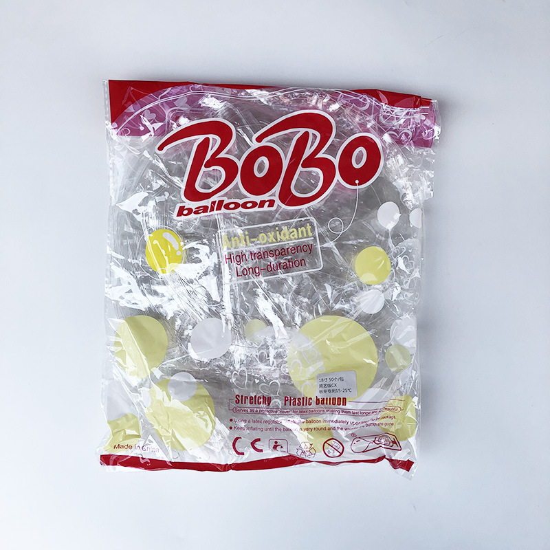 Many Wave Ball balon, prozirni plast, okrugli, bez loga