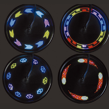 Svjetlo za kotač bicikla, Svjetlo na šipkama s listovima vrbe, Colorful Wheel, Prilagodljivo procesiranje