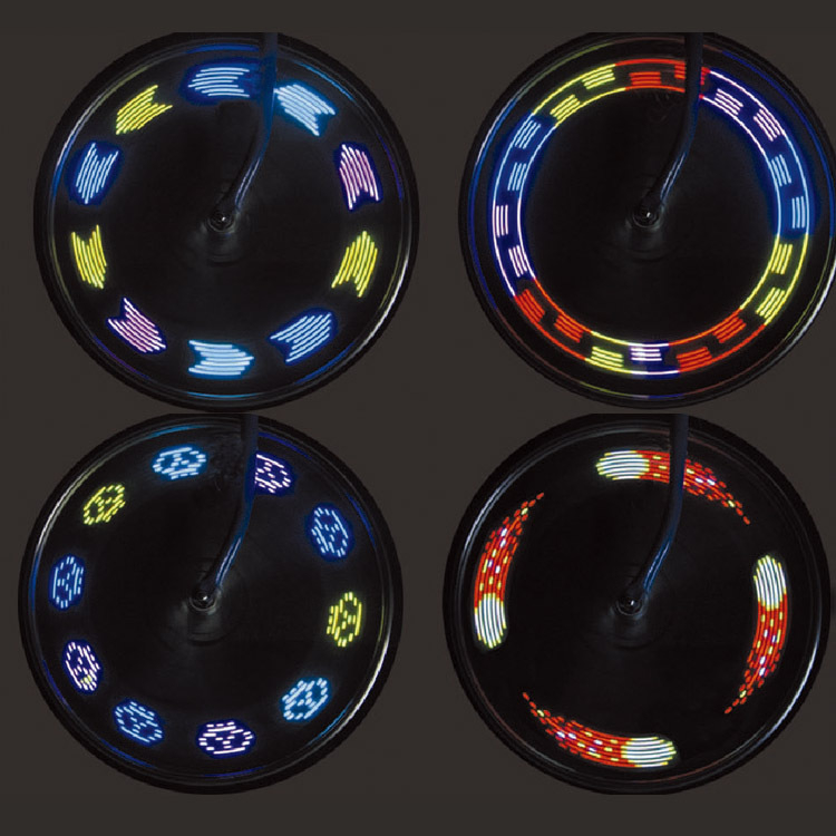 Svjetlo za kotač bicikla, Svjetlo na šipkama s listovima vrbe, Colorful Wheel, Prilagodljivo procesiranje