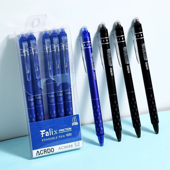 Θερμοδιαγραπτικό στυλό για μαθητές με μηχανισμό κλικ — Minimalist Diamond Erasable Pen, ανοξείδωτο άκρο, πλαστικό περίβλημα