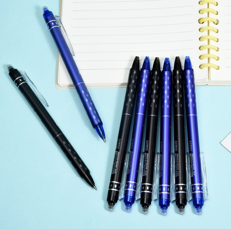 Θερμοδιαγραπτικό στυλό για μαθητές με μηχανισμό κλικ — Minimalist Diamond Erasable Pen, ανοξείδωτο άκρο, πλαστικό περίβλημα