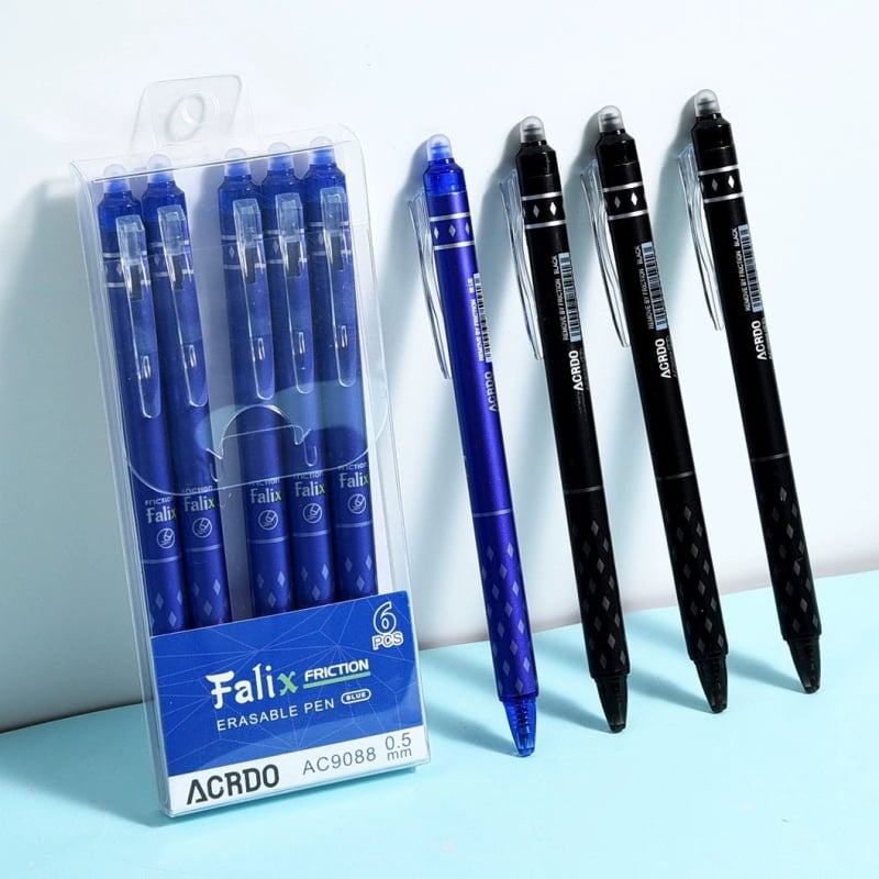 Θερμοδιαγραπτικό στυλό για μαθητές με μηχανισμό κλικ — Minimalist Diamond Erasable Pen, ανοξείδωτο άκρο, πλαστικό περίβλημα