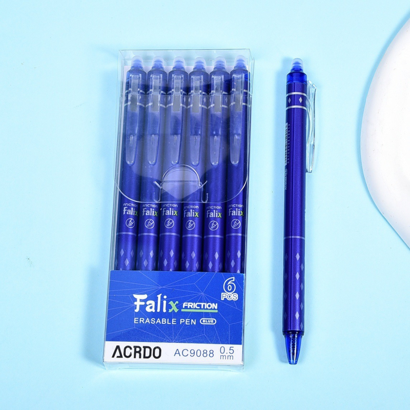 Θερμοδιαγραπτικό στυλό για μαθητές με μηχανισμό κλικ — Minimalist Diamond Erasable Pen, ανοξείδωτο άκρο, πλαστικό περίβλημα