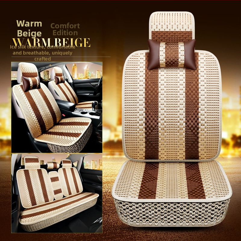 Κάλυμμα καθίσματος αυτοκινήτου για μπροστινά καθίσματα, καλοκαιρινή δροσιά Ice Silk, αναπνεύσιμο, γέμισμα βαμβάκι, επιφάνεια πολυεστέρα