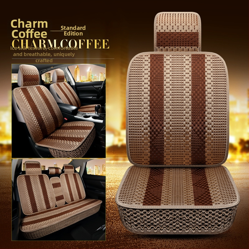 Κάλυμμα καθίσματος αυτοκινήτου για μπροστινά καθίσματα, καλοκαιρινή δροσιά Ice Silk, αναπνεύσιμο, γέμισμα βαμβάκι, επιφάνεια πολυεστέρα