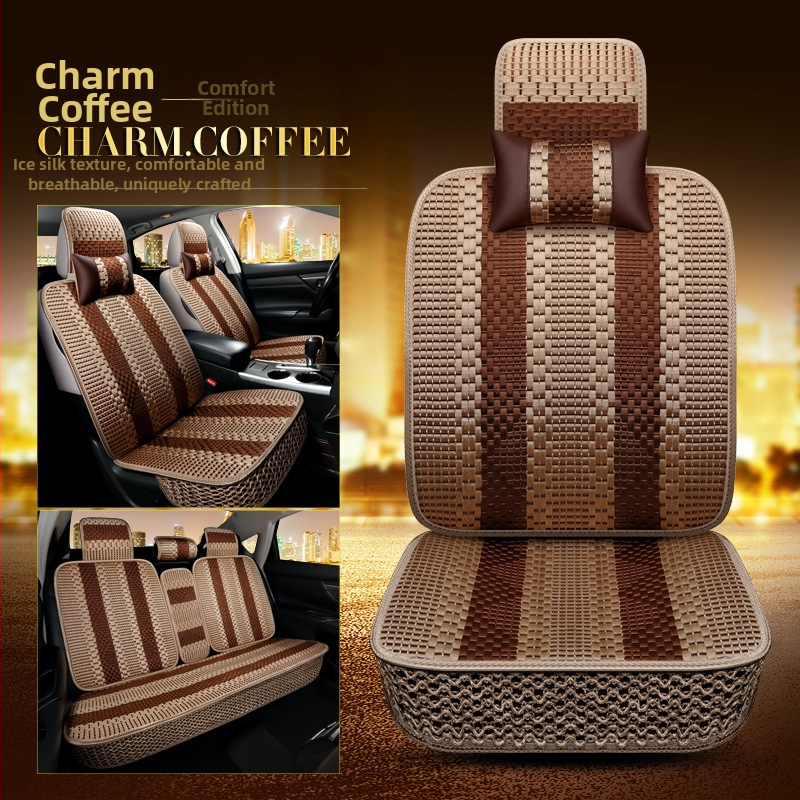 Κάλυμμα καθίσματος αυτοκινήτου για μπροστινά καθίσματα, καλοκαιρινή δροσιά Ice Silk, αναπνεύσιμο, γέμισμα βαμβάκι, επιφάνεια πολυεστέρα