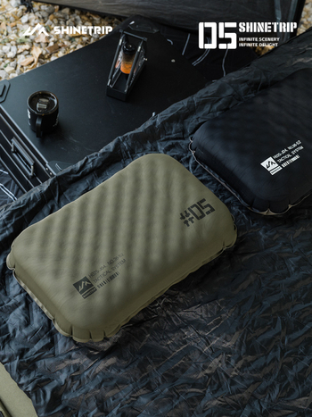 Διπλής λειτουργίας ελαφρύ φουσκωτό μαξιλάρι για ένα άτομο — Νάιλον Ice Silk + Fleece, καθαρό βάρος 0,25 kg