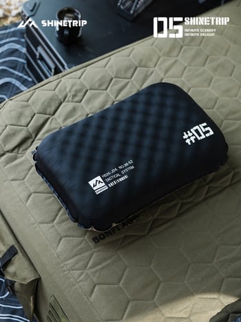 Διπλής λειτουργίας ελαφρύ φουσκωτό μαξιλάρι για ένα άτομο — Νάιλον Ice Silk + Fleece, καθαρό βάρος 0,25 kg