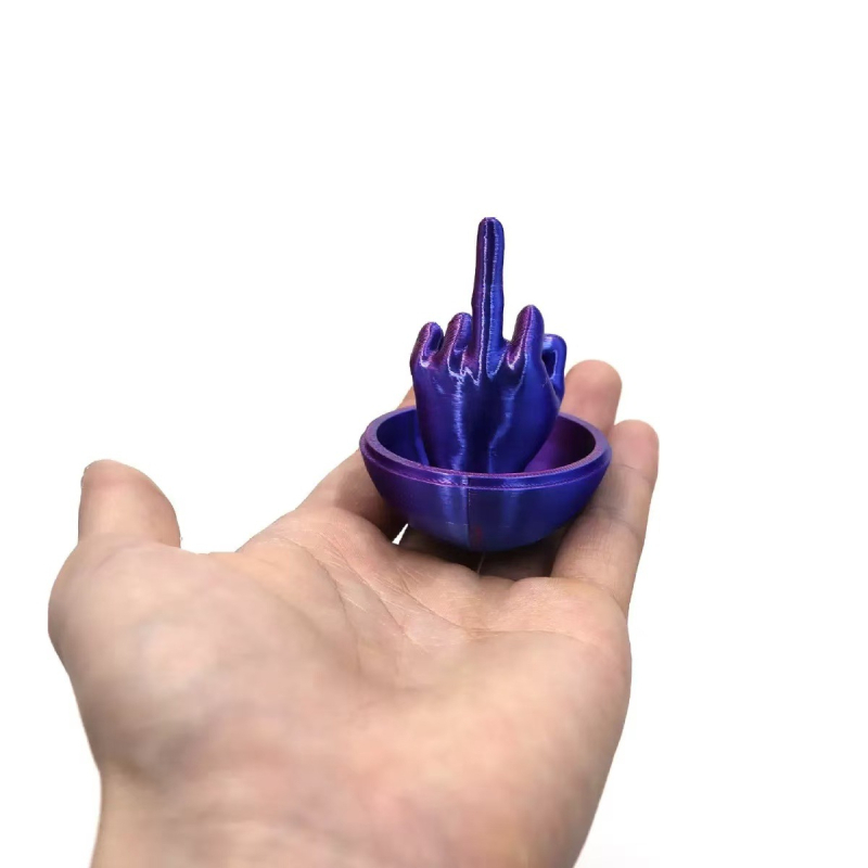3D ispisani uskrsni ukras: jaje sa srednjim prstom, PLA, moderni minimalistički stil, model-igračka