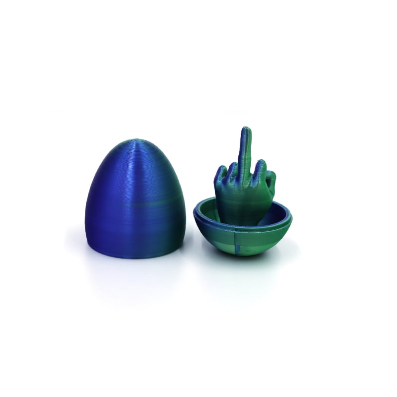 3D ispisani uskrsni ukras: jaje sa srednjim prstom, PLA, moderni minimalistički stil, model-igračka