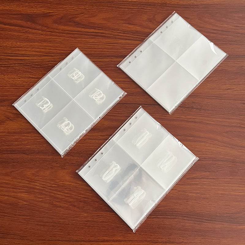 Книжка за 100-дневно предизвикателство по спестяване със 6 отвора, 25 листа, прозрачни PP вътрешни страници с 4 клетки, модел WY-10025