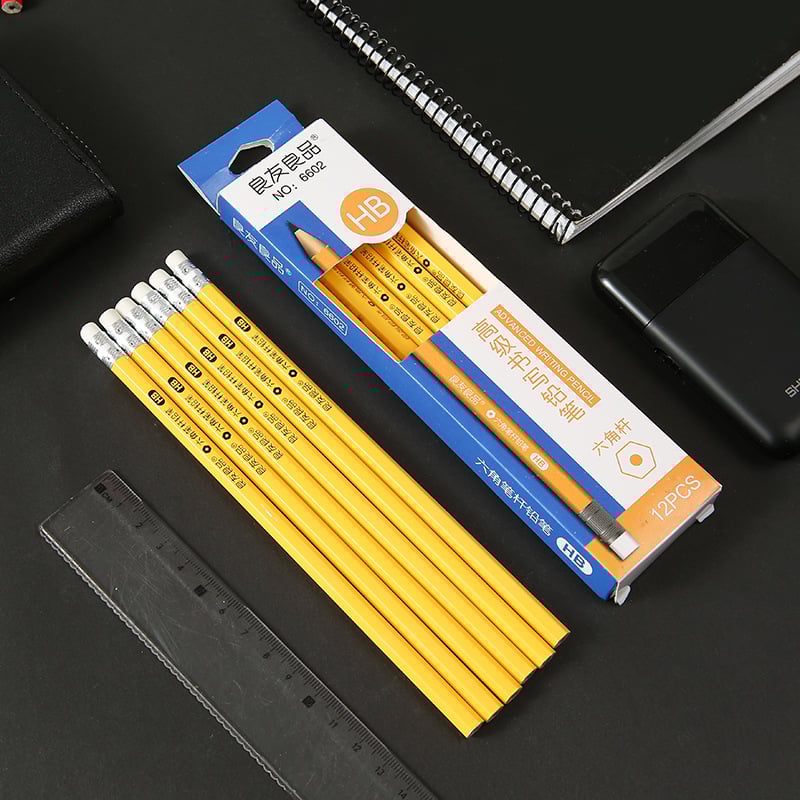 Lylp 12 цветни моливи в подаръчна кутия, HB сърцевина, дървен корпус, за рисуване и боядисване