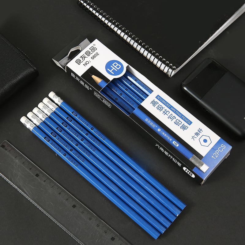 Lylp 12 цветни моливи в подаръчна кутия, HB сърцевина, дървен корпус, за рисуване и боядисване