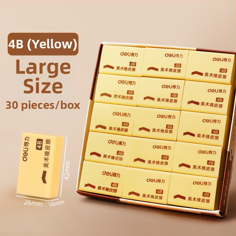 Guma na vymazanie Deli 7535/7534, obdĺžnikový tvar, materiál: guma/plast, na výtvarné a školské použitie